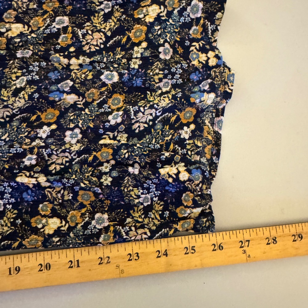 Maurices Floral Wide Leg Pants Womens XL Navy Blue Rayon Boho Ditsy Print - Picture 8 of 9
